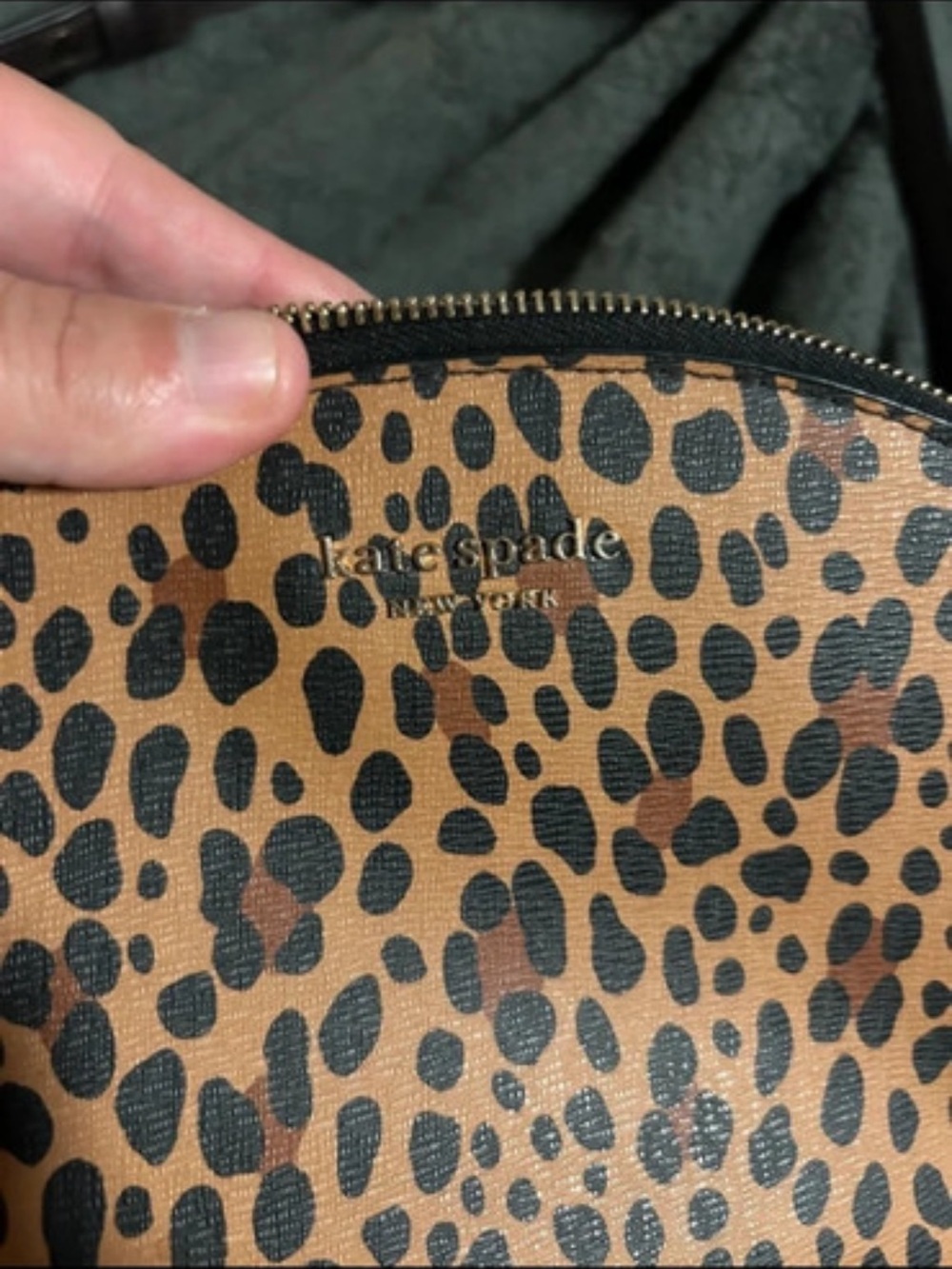 kate spade Leopard-Print Zip Cosmetic Pouch - Brown/Black